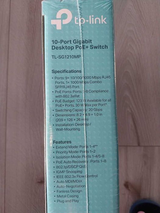 Switch TP-LINK TL-SG1210MP Gigabit Ethernet, 10 portów, Funkcja PoE