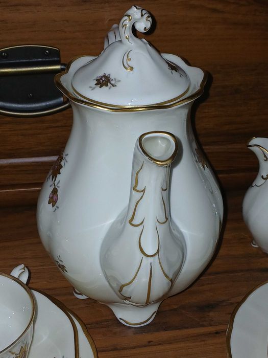 Stary serwis PirkenHammer ecru ze łotem do kawy