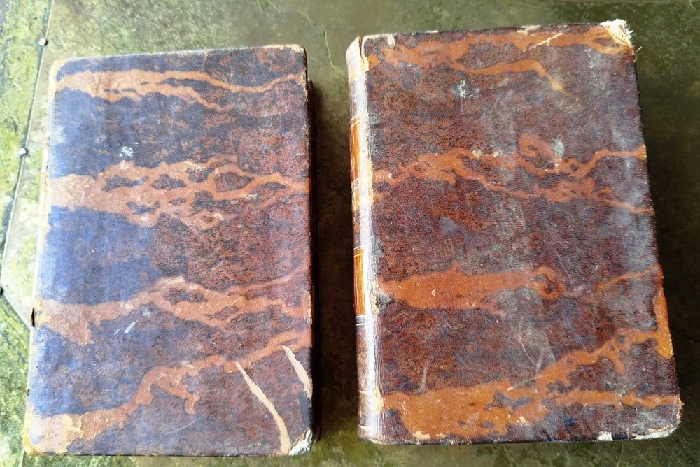 Livro antigo (2 tomos) "Historia Sagrada do Velho e Novo Testamento" de N. de Royaumont (Prior de Sombreval) 1830