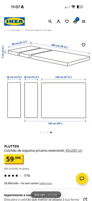Cama extensível com colchões  + mesa de tv ou para brincar