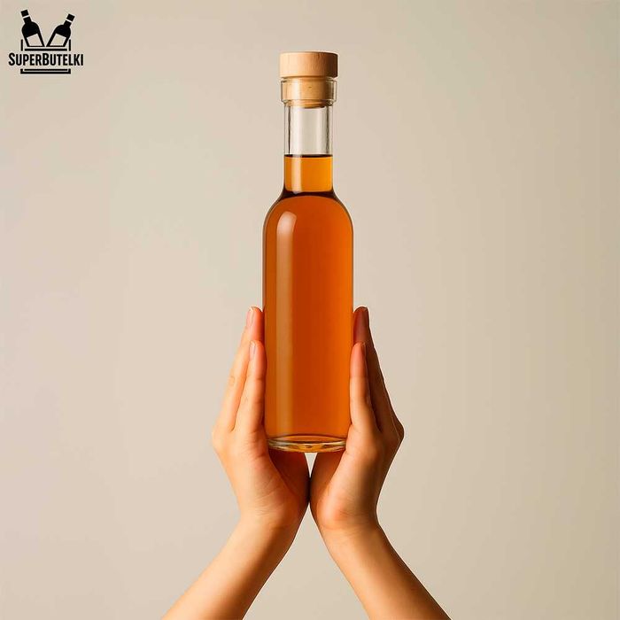 1x Butelka na nalewki soki FUTURA 250 ml z KORKIEM SYNTETYCZNYM