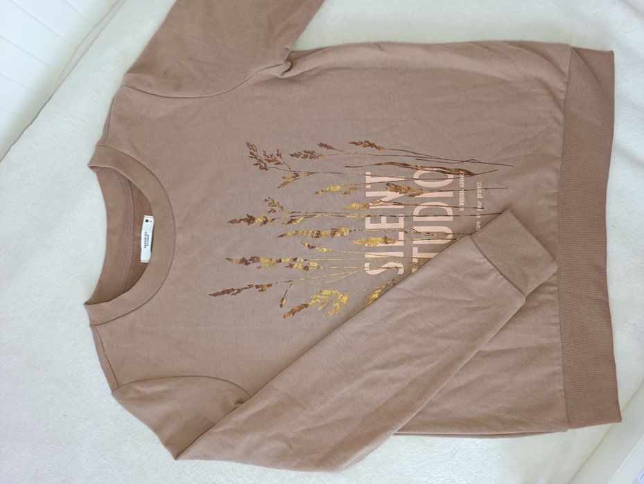 Bluza damska beżowa brązowa Reserved S klasyczna casual modna jak nowa