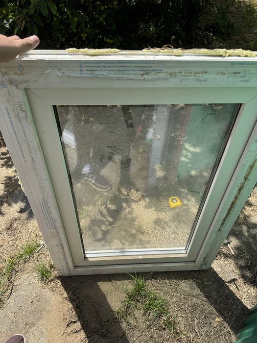 Okno plastikowe 150 x 150 kolor antracyt jak nowe