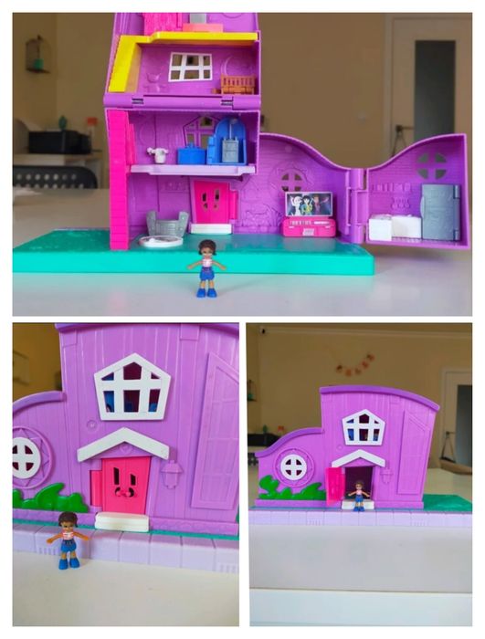 Polly Pocket lote 4 casas e bonecas