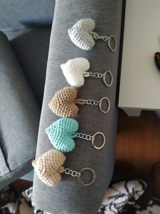 Porta chaves Coração em Amigurimi