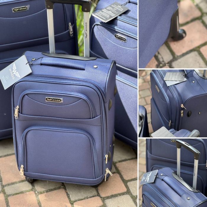 Чемодан валіза тканина Wings 6802 4 кол ПОЛЬША