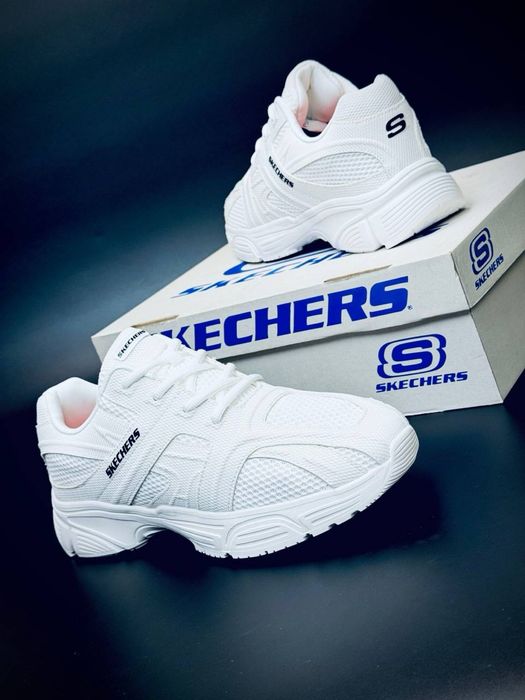 Skechers  мужские кожаные/летняя новинка Скетчерс/sketchers кросовки мужские белые Новинка Лето 2026 кросівки Скетчерс чоловічі білі літні красовки