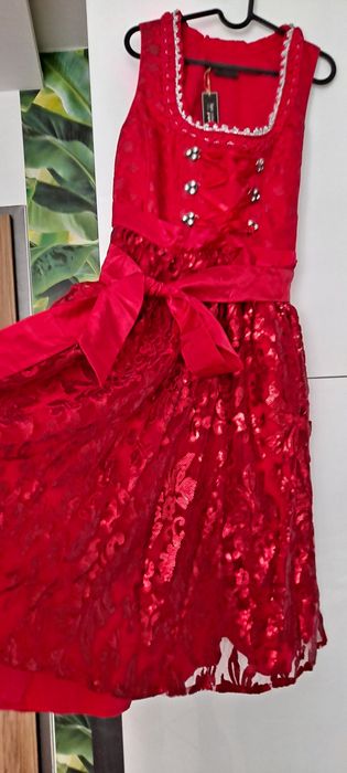 sukienka haft folk ludowa oktoberfest święta mikołajki przebranie 40 L