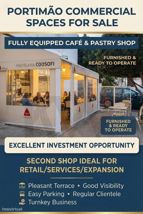 ☕️ Vende-se Café/Pastelaria em Pleno Funcionamento + Loja Adicional –
