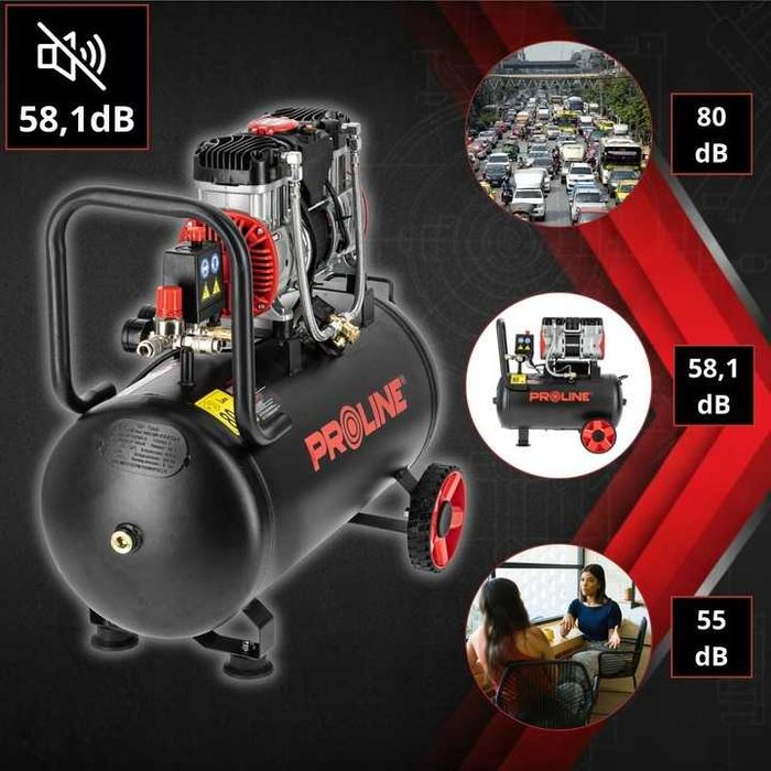 Безмасляний поршневий компресор 50 л P200005 8 бар компрессор ТИХИЙ