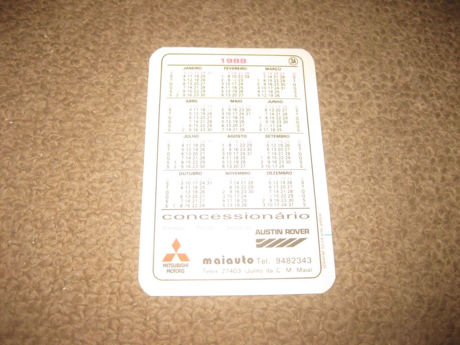 Calendário da "Mitsubishi Motors"