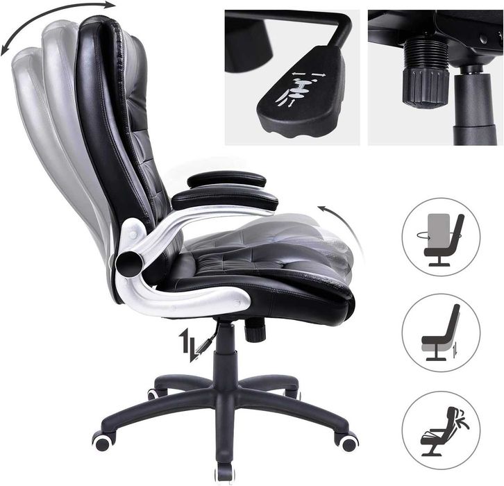 Cadeira de escritório SONGMICS ergonómica com encosto alto
