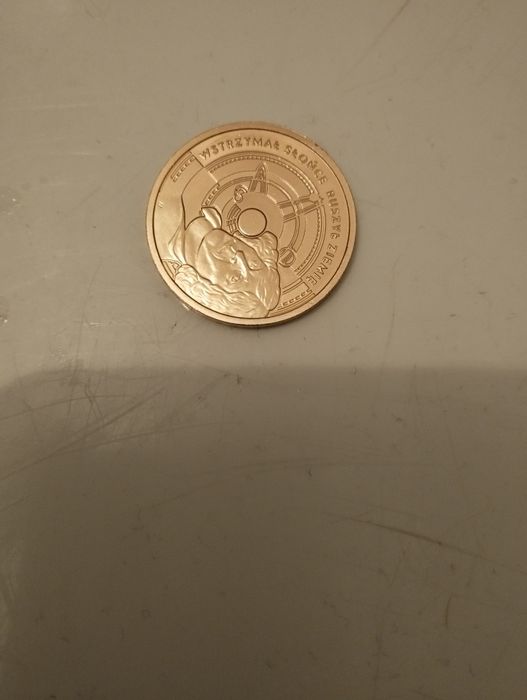 Numizmat platerowany 24 karatowym złotem