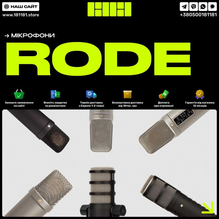 Мікрофони Rode | Усі моделі | Rode PodMic