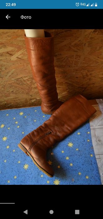 Шкіряні зимові чоботи сапожки кожаные