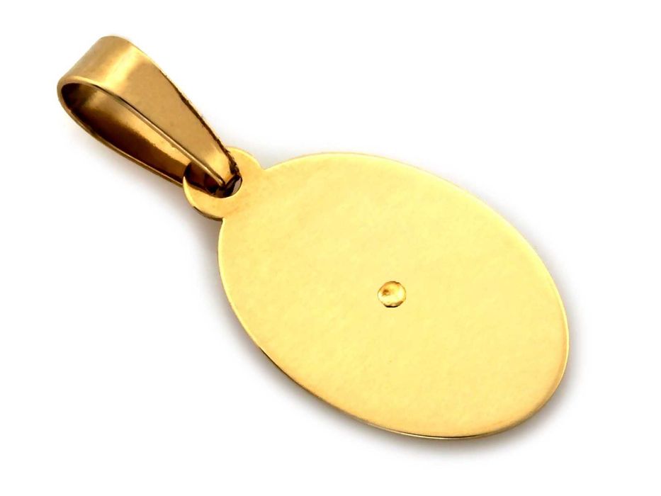 Złoty owalny medalik z Matką Boską Częstochowską PR 585