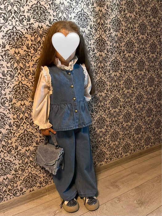 Джинсовий костюм тройка для девочки