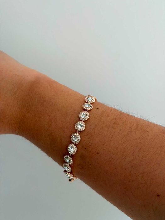 Pulseira Swarovski - Pulseira Una Angelic Lapidação redonda, Pavé, Média, Branca