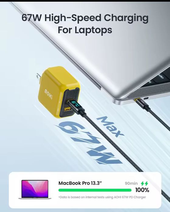 Зарядное AOHI Magcube 67 W Gan . Premium !!!