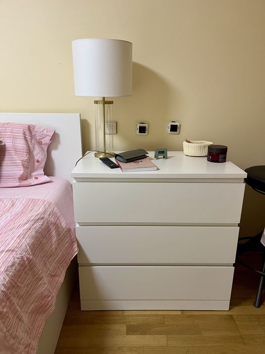 Cómoda IKEA MALM branca 3 gavetas