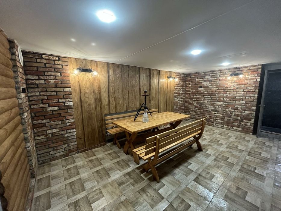 Баня в сосновом лесу