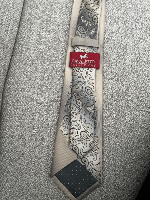 Krawat męski beżowy