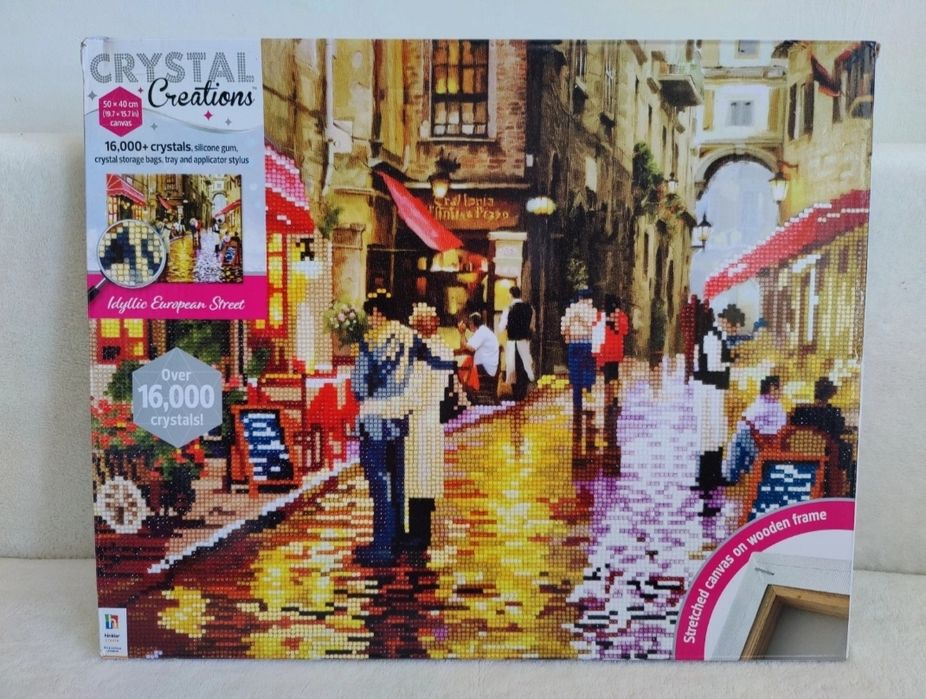 Nowy duży obraz haft mozaika diamentowa Hinkler 50x40 Para w kawiarni