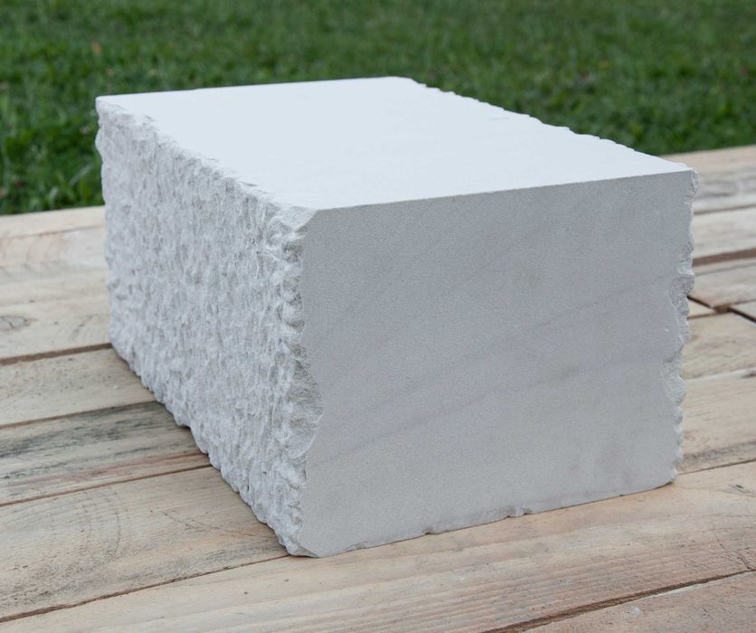 Blok Bloczek Kamień Piaskowiec Biały Gładki 20x15x30cm Kopalnia OKAZJA