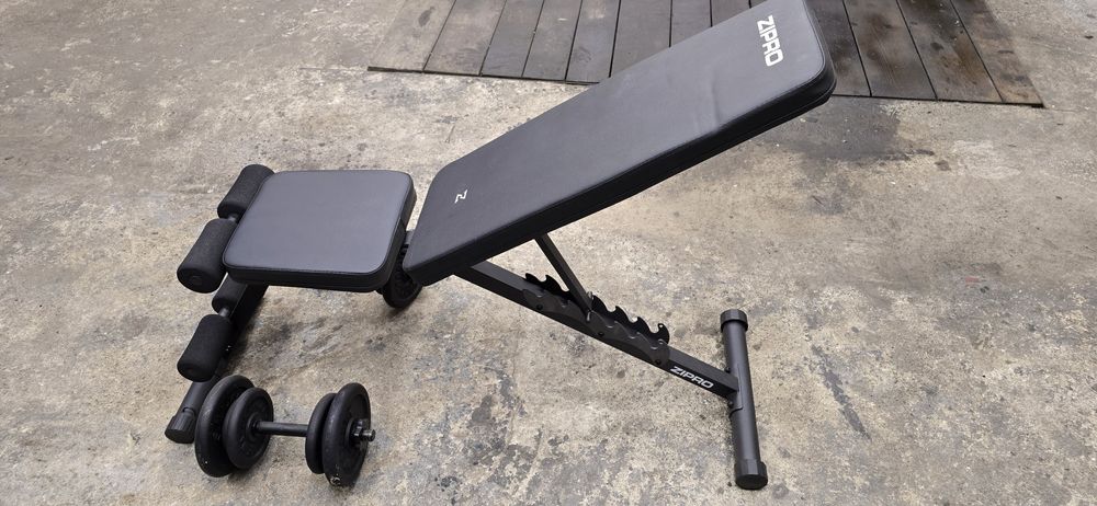 Ławeczka do cwiczeń plus hantle