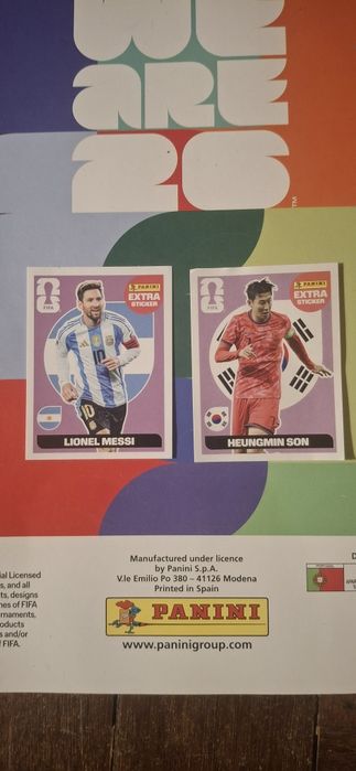Extra Stickers de Lionel Messi + HuengMin Son (Raridade Regular)