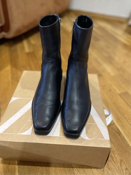 Ботильони черевики козаки чоботи zara 38 шкіра