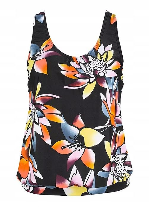 B.P.C top tankini czarny w kolorowe kwiaty 40.