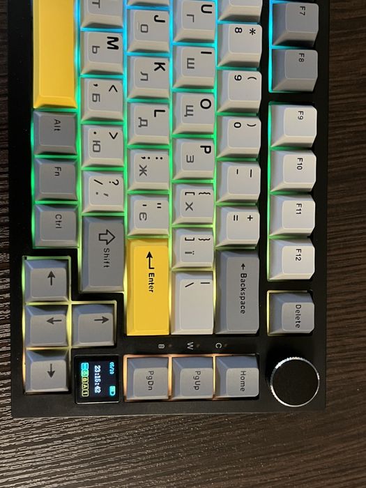 КИРИЛИЦЯ. Ігрова механічна клавіатура Ajazz AK820PRO RGB дисплей/екран
