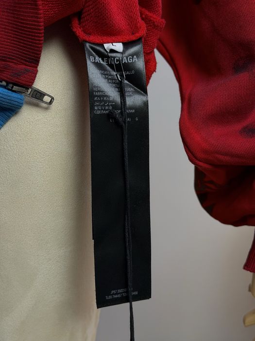 (S-XL) Зіп-худі Balenciaga Blue/Red Skater Zip-Up Hoodie.