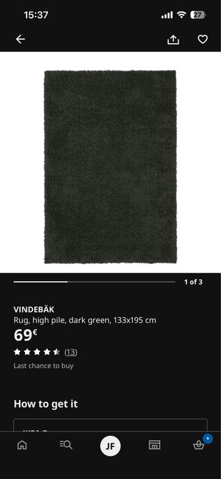 Carpete verde ikea