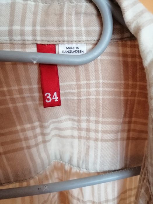 Beżowa koszula w kratę H&M hm