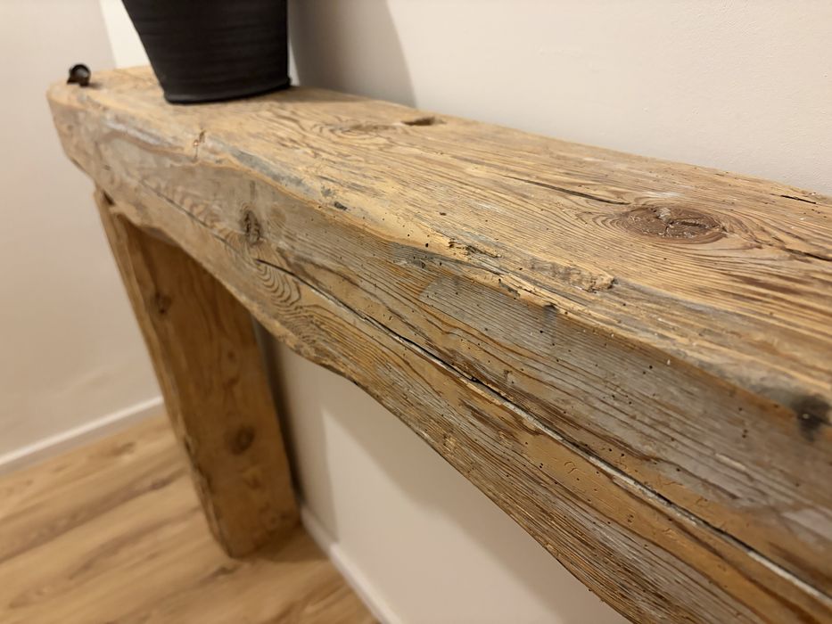 Konsola drewniana półka LOFT vintage RETRO stare okucia okno