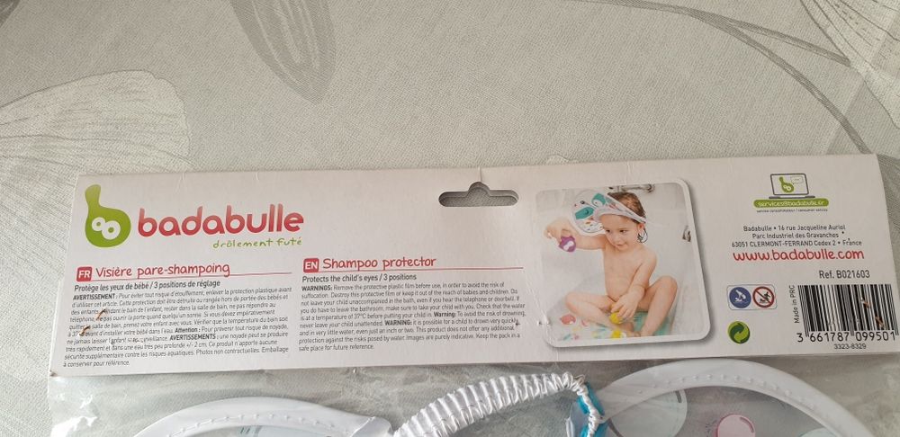 Protector de olhos para banho de bebé
