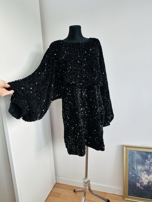 Boohoo cekinowa sukienka mini welurowa 50 5 xl 48 4 xl