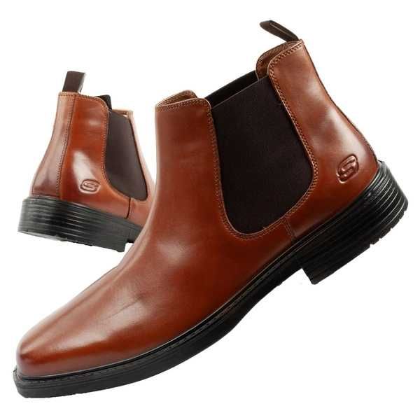 Skechers buty męskie sztyblety Miller-Boris eleganckie skórzane