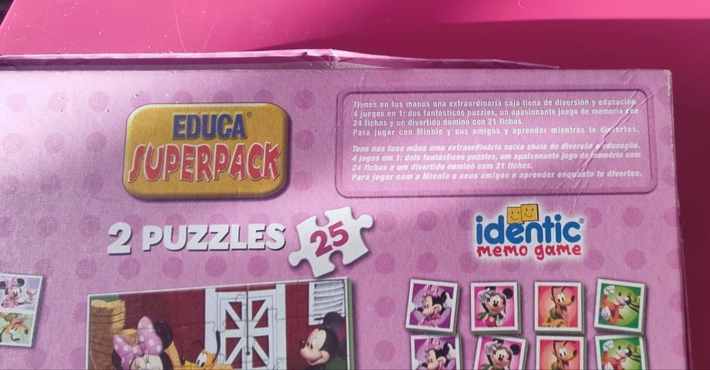 Puzzles, jogo memória e dominó