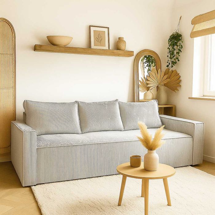 Kanapa sofa rozkładana KENZO sztruks poso z pojemnikiem na pościel