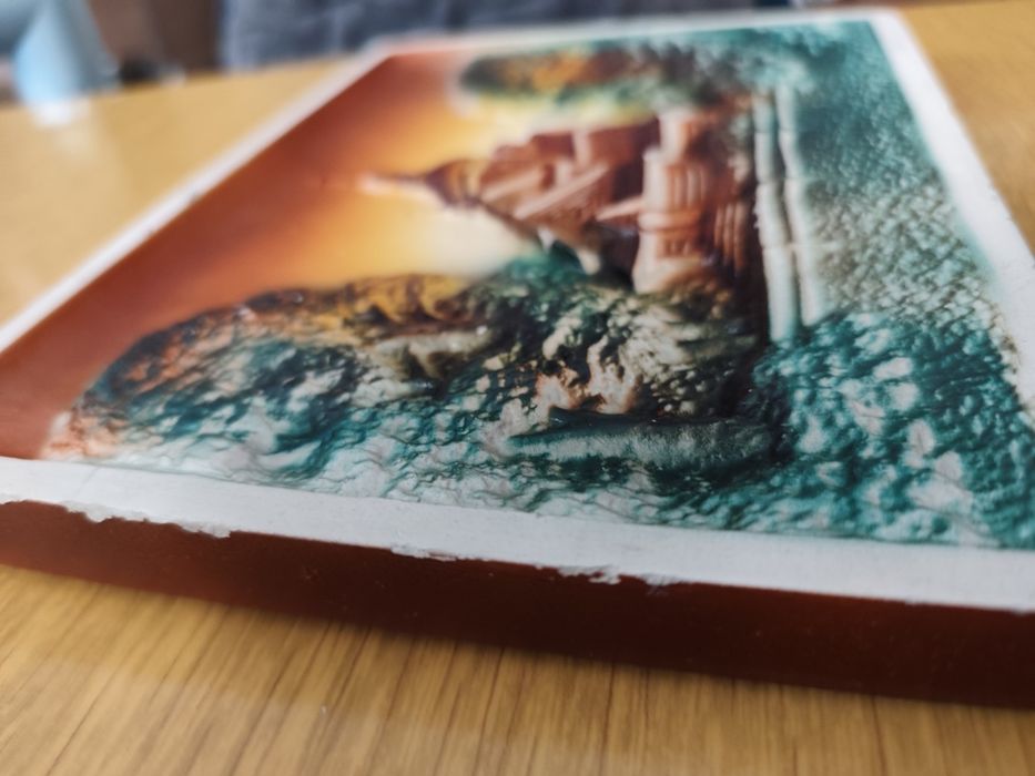 Kościół Wang w Karpaczu. Obrazek z gliny. PRL.