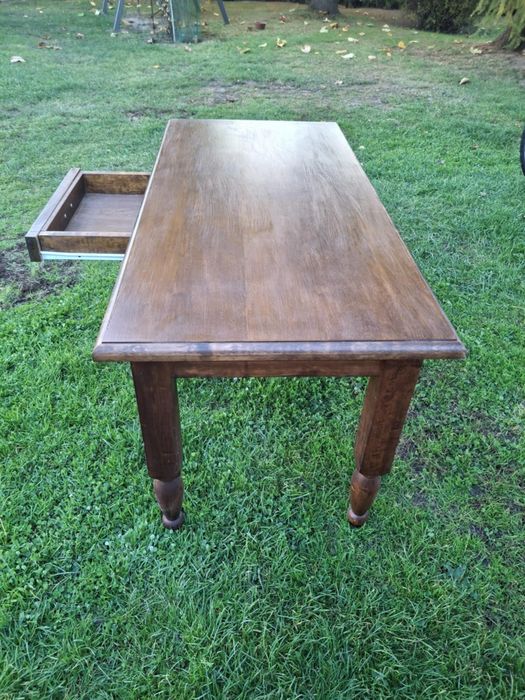 Ława z szufladą z litego drewna