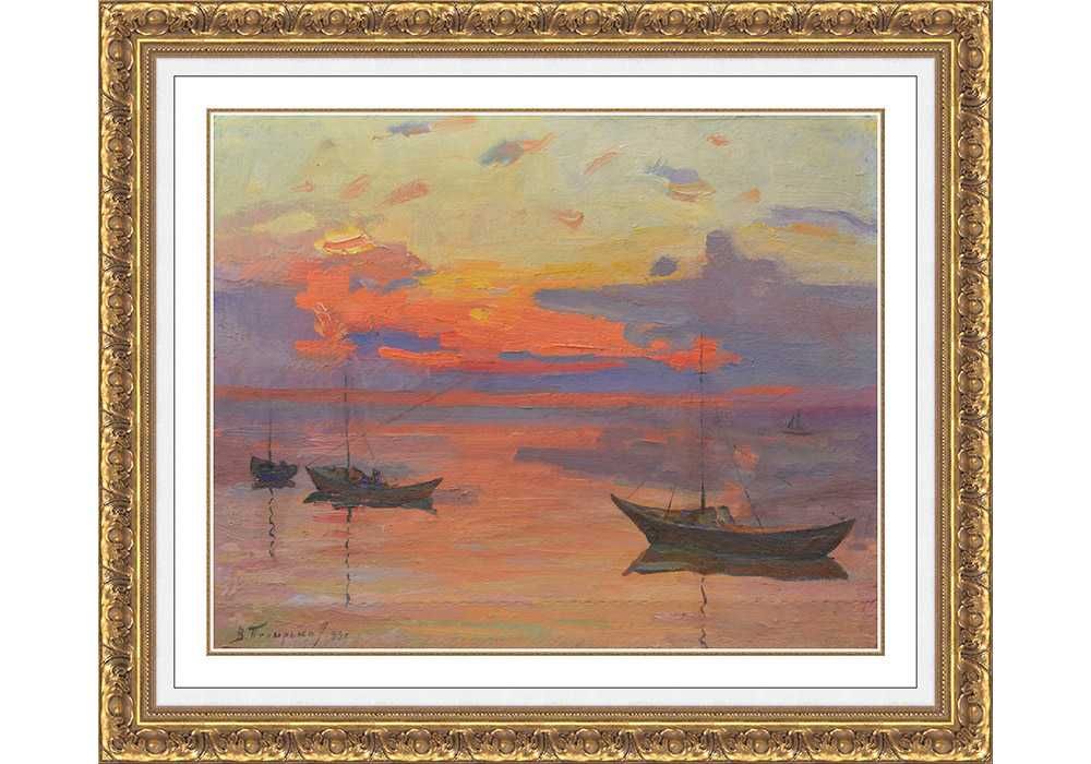 Пузырьков Виктор (1918-1999). Море. Вечер. Крым. - Народный худ. СССР