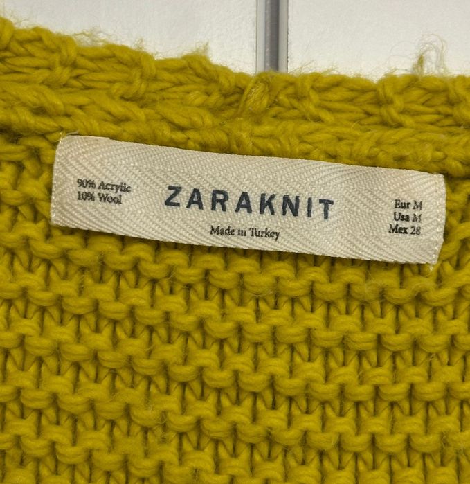 Zara ciepły sweterek damski M-L zółty