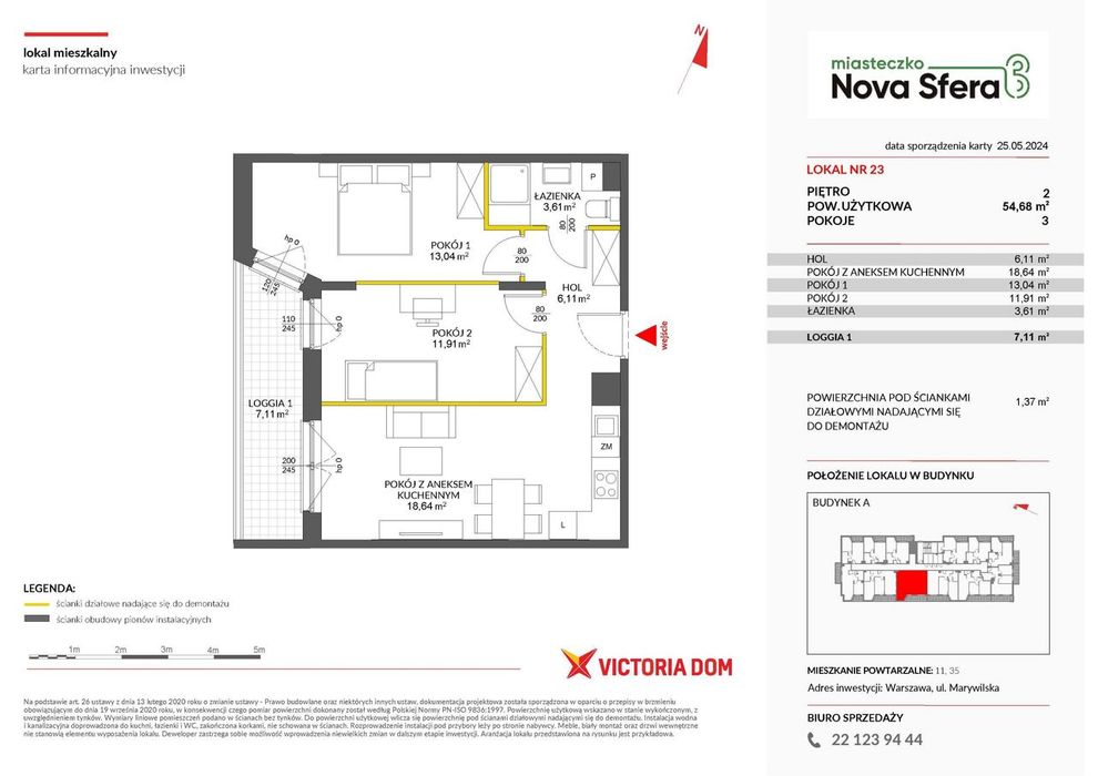 3-pokojowe mieszkanie 54 m² + loggia - View 2