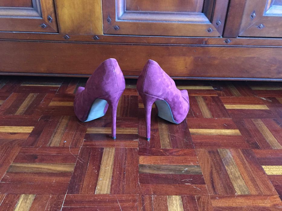 Sapatos de Senhora - OSMOSE (Paris) - Salto Alto Camurça Bordeaux