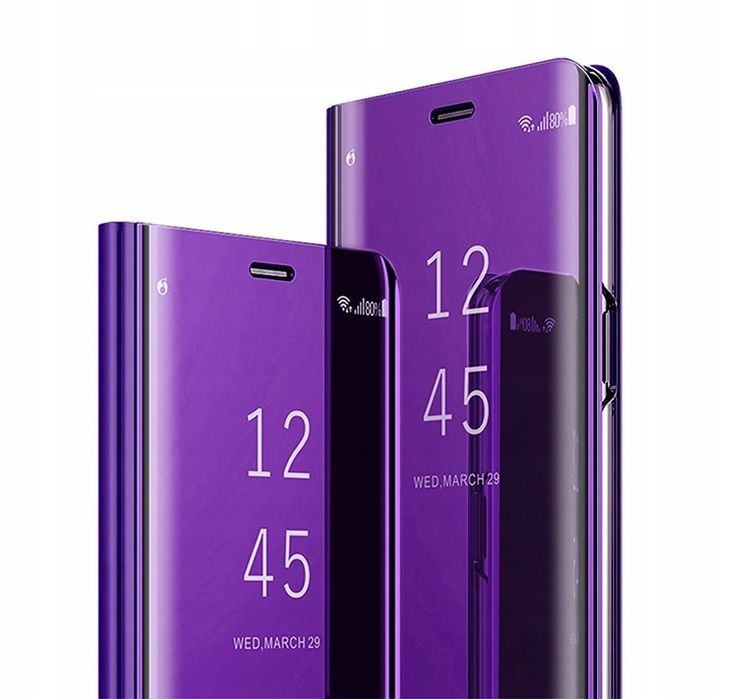 Fioletowe etui z klapką clear view samsung galaxy edge 7