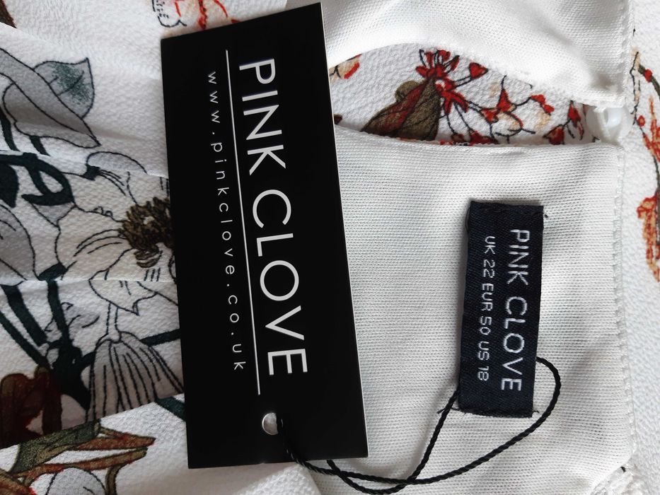 Платье в цветочный принт большого размера pink clove